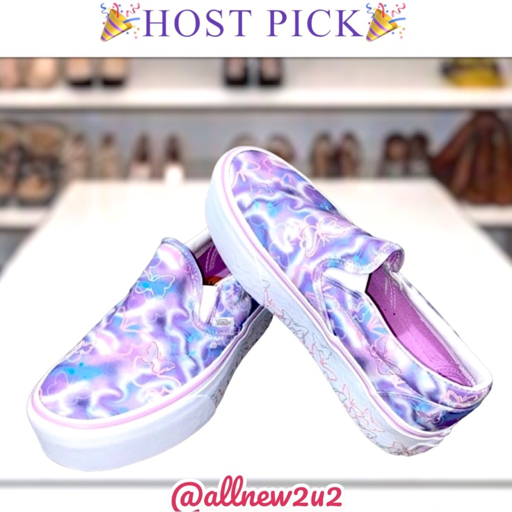 Vans Butterfly Dreams Women's Slip On Tennis Shoes White Pastels HP